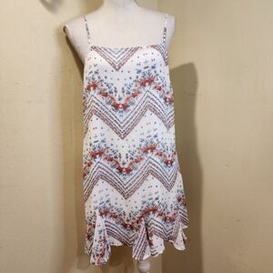 ROWA Floral Chevron Spaghetti Strap Dress Size M